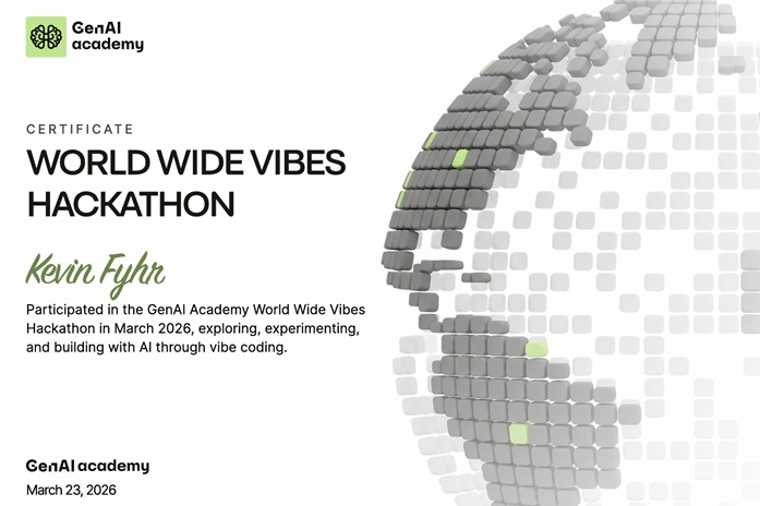 GenAI Academy hackathon certificate